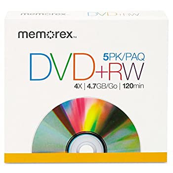 【中古】【輸入品・未使用】Memorex 32025514 DVDplusRW Discs, 4.7GB, 5-Pack