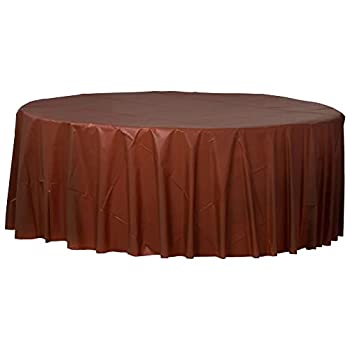 【中古】【輸入品・未使用】(Chocolate Brown) - Amscam 77018.111 Round Plastic Party-tablecovers%ｶﾝﾏ% 210cm%ｶﾝﾏ% Chocolate Brown
