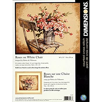【中古】【輸入品・未使用】Dimensions Needlecrafts Counted Cross Stitch Roses On White Chair|スカイマーケットプラス