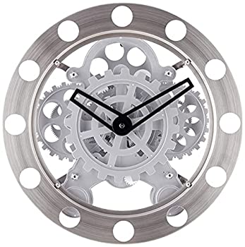 【中古】【インポート品・未当てはめる】KIKKERLAND(キッカー地びた)Wall Clock + Gears 目論む小物 しろがね色 o35.5×H10糎 1718