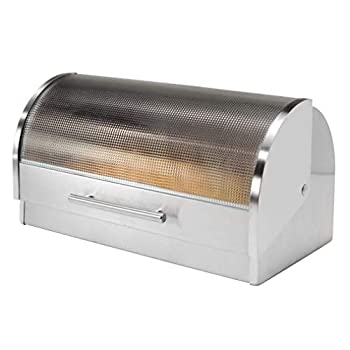 【中古】【輸入品・未使用】Oggi Stainless Steel Roll Top Bread Box with Tempered Glass Lid by Oggi