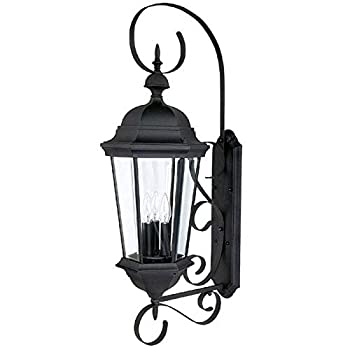 【中古】【輸入品・未使用】Capital Lighting 9723BK 屋外壁器具 クリアガラスシェード付き ブラック仕上げ
