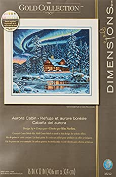 【中古】【輸入品・未使用】Dimensions ゴールドコレクション 輸入刺繍キット オーロラキャビン Aurora Cabin/35212[ディメンジョンズ D