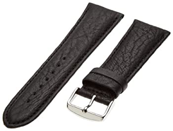 【中古】【輸入品・未使用】Hadley-Roma メンズ MSM899RA-240 24mm ブラック シュリンクグレインレザー 腕時計ストラップ 24 ブラック｜スカイマーケットプラス