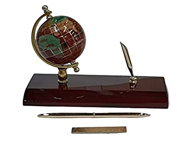 【中古】【インポート品・未当て嵌める】[奥ゆかしい しろがね色]Elegance Silver Executive Gemstone Globe Desktop Pen Holder 15133 [並行輸入品] インテリア・寝具・収納-その他