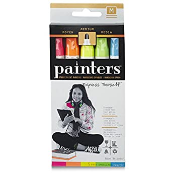 【中古】【輸入品・未使用】Elmer's Painters Opaque Paint Markers Medium Point 5/Pkg-Neon Colors (並行輸入品)|スカイマーケットプラス