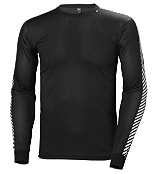 【中古】【インポート品・未当てはめる】Helly HansenメンズLifaドライストライプクルーBaseLayer プルオーバー、黒いこと、スモール