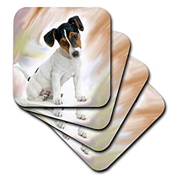 【中古】【輸入品・未使用】(set-of-4-Soft) - 3dRose cst_4236_1 Jack Russell Terrier-Soft Coasters%カンマ% Set of 4|スカイマーケットプラス