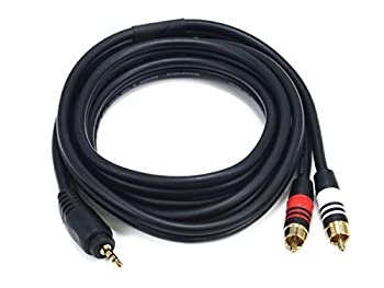 【中古】【輸入品・未使用】Monoprice 約1.8m（6フィート）プレミアム3.5mmステレオオスから2RCAオス22AWGケーブル（金メッキ）-ブラック