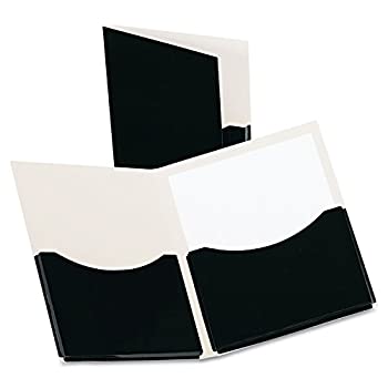 【中古】【輸入品・未使用】Double Stuff Gusseted 2-Pocket Laminated Paper Folder%ｶﾝﾏ% 200-Sheet Capacity%ｶﾝﾏ% Black (並行輸入品)