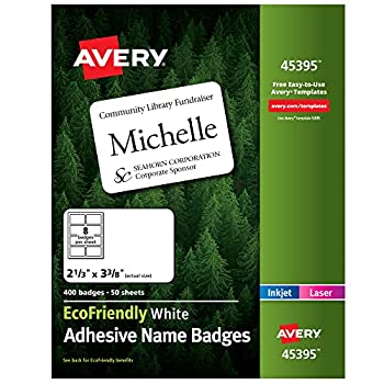 【中古】【インポート品・未当て嵌める】EcoFriendly Name Badge Labels%ｶﾝﾏ% 2-1/3 x 3-3/8%ｶﾝﾏ% White%ｶﾝﾏ% 400/Box (並行輸入品)