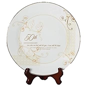 【中古】【輸入品・未使用】50th Wedding Anniversary Love Sees with the Heart Porcelain Plate with Stand by Roman 16,256円