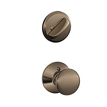 【中古】【インポート品・未当て嵌める】Schlage f59?Ply 620プリマス内部的ノッブwithデッド雄捩子、アンティークピューター(内部的半分だけのみ)