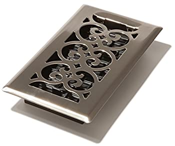 【中古】【輸入品・未使用】Decor Grates SPH408-NKL 4-Inch by 8-Inch Scroll Floor Register%ｶﾝﾏ% Brushed Nickel by Decor Grates [並行輸入品]