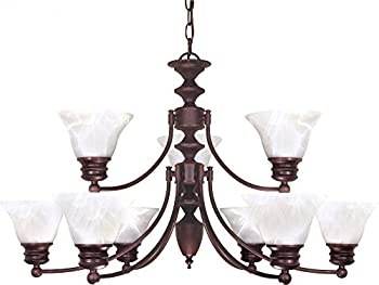 【中古】【輸入品・未使用】Nuvo Lighting 60/362 9つのライトシャンデリア 32インチ ブロンズ/ダーク
