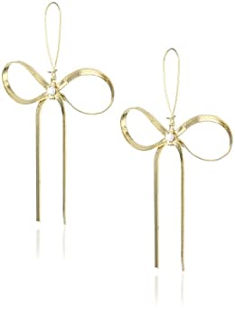 【中古】【輸入品・未使用】Betsey Johnson テクスチャードボウドロップイヤリング