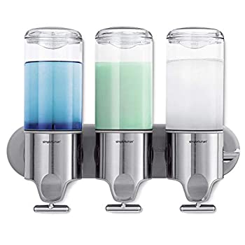 【中古】【輸入品・未使用】simplehuman ウォールマウントポンプ 444ml×3 トリプル BT1029