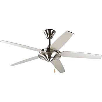 【中古】【輸入品・未使用】Progress Lighting P2530-09 54インチ 5スターファン リバーシブルシルバー/ナチュラルチェリーブレード つや消しニッケル|スカイマーケットプラス