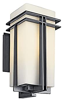 【中古】【輸入品・未使用】Kichler Lighting 49203BK Tremillo 20-1/2-Inch Light Outdoor Wall Lantern%ｶﾝﾏ% Black with Satin-Etched Cased Opal Glass by Kichler