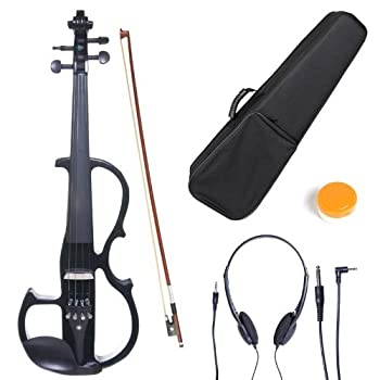 【中古】【輸入品・未使用】CEVN-2BK ソリッドウッドサイレント/エレクトリックバイオリン(スタイル2) 4/4フルサイズ Cecilio社 ブラックメタリック【並行輸入】
