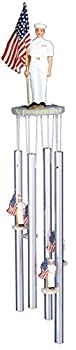 【中古】【輸入品・未使用】StealStreet SS-G-41809 ウィンドチャイム ラウンドトップ ネイビー アメリカ国旗吊り下げガーデンポーチデコレーション
