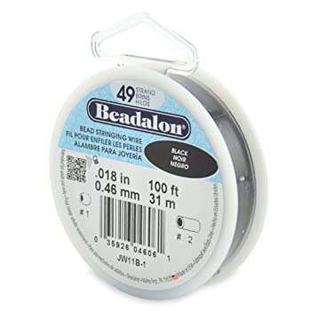 【中古】【輸入品・未使用】Beadalon 49ストランド 0.018インチ (0.46mm) 100フィート (30.5m) ブラックビーズストリングワイヤー｜スカイマーケットプラス