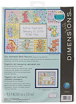 【中古】【輸入品・未使用】ＤＩＭ　クロスステッチキット Zoo Alphabet Birth Record (お誕生記録・動物園)｜スカイマーケットプラス