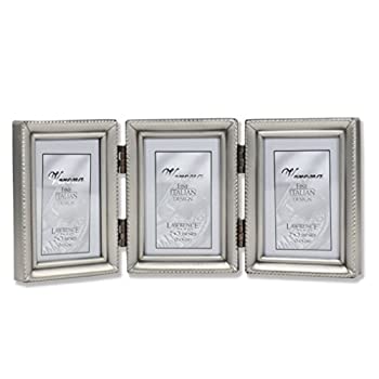 【中古】【輸入品・未使用】Lawrence Frames Antique Pewter Hinged Triple 2x3 Picture Frame - Beaded Edge Design by Lawrence Frames [並行輸入品]｜スカイマーケットプラス