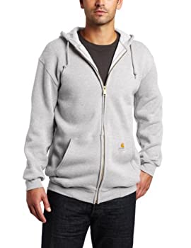 【中古】【インポート品・未当て嵌める】Carhartt Men\u0027s Big \u0026 Tall Midweight Sweatshirt Hooded Zip Front Original Fit K122%ｶﾝﾏ%Heather Grey%ｶﾝﾏ%XXXX-Large