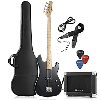 【中古】【輸入品・未使用】Full Size Electric ベースギター Starter Beginner Pack with Amp Case ストラップ Black Package エレキギター エレクトリックギター （並行輸