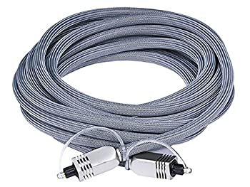 【中古】【インポート品・未当て嵌める】Monoprice 106271 割り増し金 S/PDIF (Toslink) デジタル光オーディオ有線テレビ - しろがね色 - 15フート | 高耐久メッシュ上衣 金属元素かかわり合い