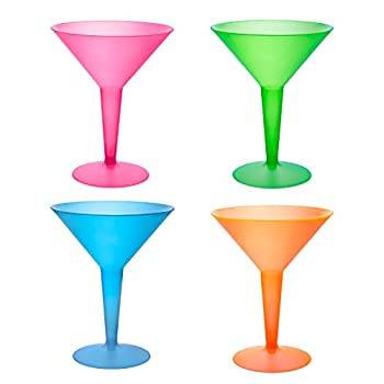 【中古】【輸入品・未使用】Martini Glasses Plastic Neon Assorted｜スカイマーケットプラス