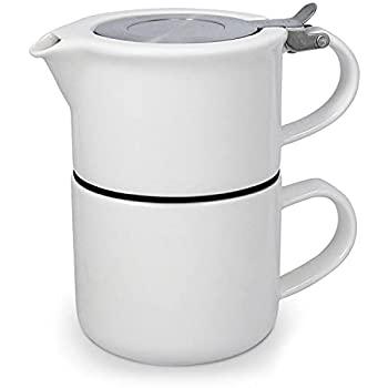 【中古】【輸入品・未使用】フォーライフ ティーフォーワン ポット&マグカップ 414ml ホワイト 347Wht