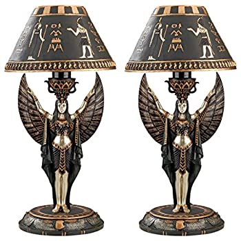 【中古】【輸入品・未使用】Design Toscano (デザイン トスカーノ) Isis 彫刻 テーブルランプ：2個セット [並行輸入品]
