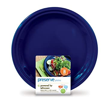 【中古】【インポート品・未当て嵌める】外国で直送品Reusable Plastic Plates%ｶﾝﾏ% Large Midnight Blue 8 CT by Preserve [並行輸入品]