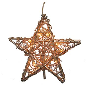 【中古】【輸入品・未使用】Kurt Adler 10 Light Indoor Rattan Gold Star Treetop by Kurt Adler [並行輸入品]｜スカイマーケットプラス