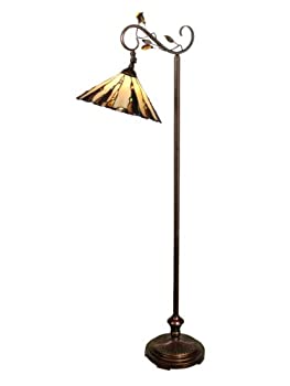 【中古】【輸入品・未使用】Dale Tiffany TF90263 Tiffany Downbridge Floor Lamp with Art Glass Shade%ｶﾝﾏ% Antique Golden Sand by Dale Tiffany Lamps [並行輸入品]｜スカイマーケットプラス