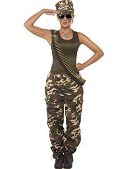 【中古】【輸入品・未使用】Khaki Camo Lady Adult Costume カーキ色の迷彩レディ大人用コスチューム♪ハロウィン♪サイズ：Medium