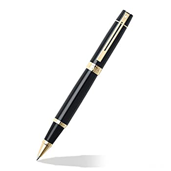 【中古】【輸入品・未使用】Sheaffer 300 Series Glossy Black Rollerball Pen Featuring Gold Tone Trim ローラーボールペン (並行輸入品)|スカイマーケットプラス