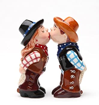 【中古】【輸入品・未使用】Salt & Pepper Shakers Set - COWBOY AND COWGIRL New Ceramic Gifts 8604|スカイマーケットプラス