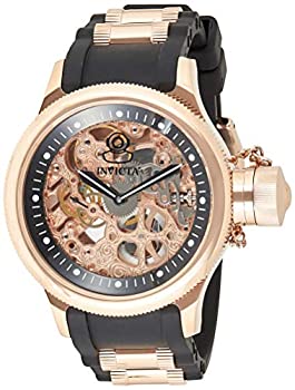 【中古】【輸入品・未使用】[インビクタ] 腕時計 Russian Diver 機械式 51.5mm ケース ローズゴールド ブラック ステンレススチール ポリウレタンストラップ ブラックダイヤ
