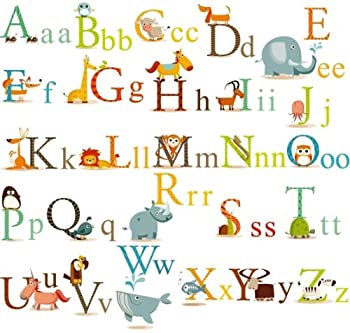 【中古】【輸入品・未使用】Classic Animals Alphabet Baby Nursery Peel & Stick Wall Art Sticker Decals by CherryCreek Decals [並行輸入品]