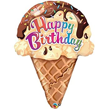 【中古】【輸入品・未使用】27 Inch Shaped Ice Cream Cone Balloon by Qualatex [並行輸入品]