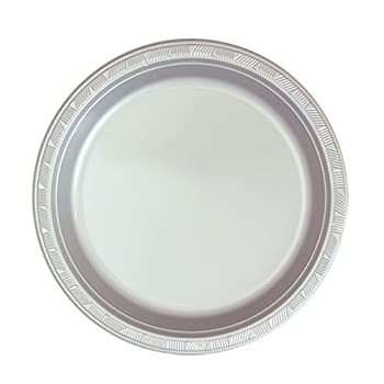 【中古】【輸入品・未使用】Hanna K. シグネチャーコレクション プラスチックプレート 50枚 7インチ シルバー|スカイマーケットプラス