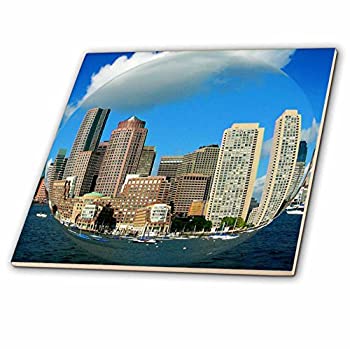 【中古】【輸入品・未使用】CT 21729?Sandy Mertensマサチューセッツ州ボストン???Downtown skyline in魚眼レンズ???タイル 4-Inch-Ceramic ct_21729_1｜スカイマーケットプラス