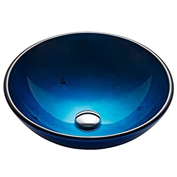 【中古】【インポート品・未当て嵌める】Kraus GV-204 Irruption Blue Glass Vessel Bathroom Sink by Kraus [並行輸入品]