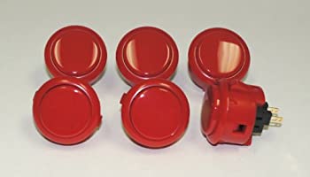 【中古】【輸入品・未使用】三和6ピースOBSF-30赤OEMアーケードプッシュボタン（マッドキャッツSF4トーナメントジョイスティック互換）三和OBSF-30アーケードジョイスティッ