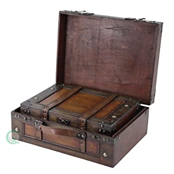 【中古】【インポート品・未当て嵌める】Vintiquewise(TM) 年寄りの表現スタイル 旅行バッグ/かざり付けるボックス席 同盟罷業一回り付 2個仕掛ける