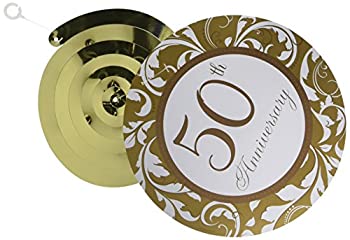 【中古】【インポート品・未当て嵌める】Amscan International Golden Anniversary Hanging Swirl Decorations%ｶﾝﾏ% Pack of 12