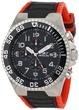 【中古】【輸入品・未使用】Invicta Men's 12412 Pro Diver Chronograph Black Dial Black and Red Polyurethane Watch